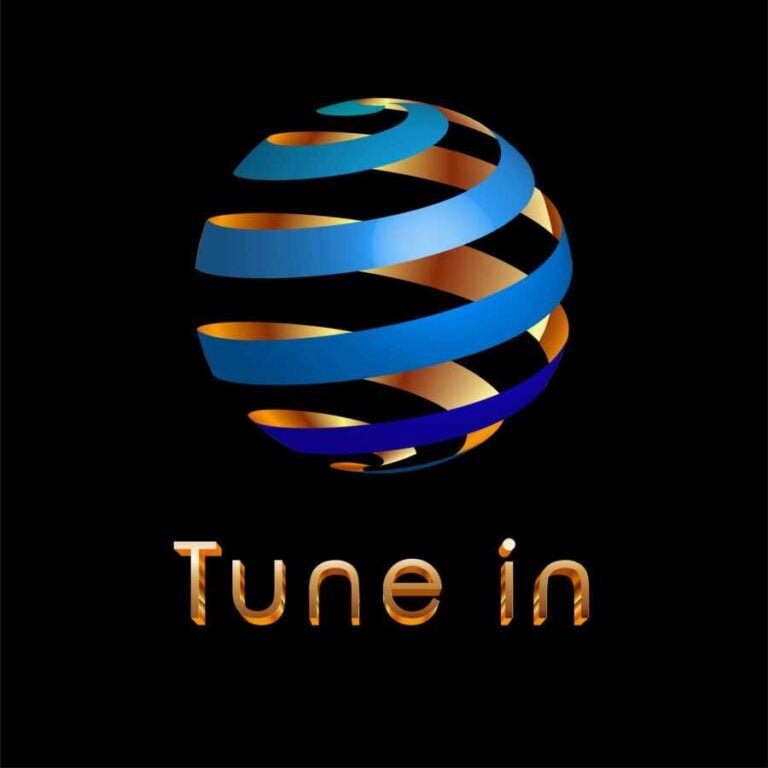 Digital Illustration Tune In 3D Vector Logo
