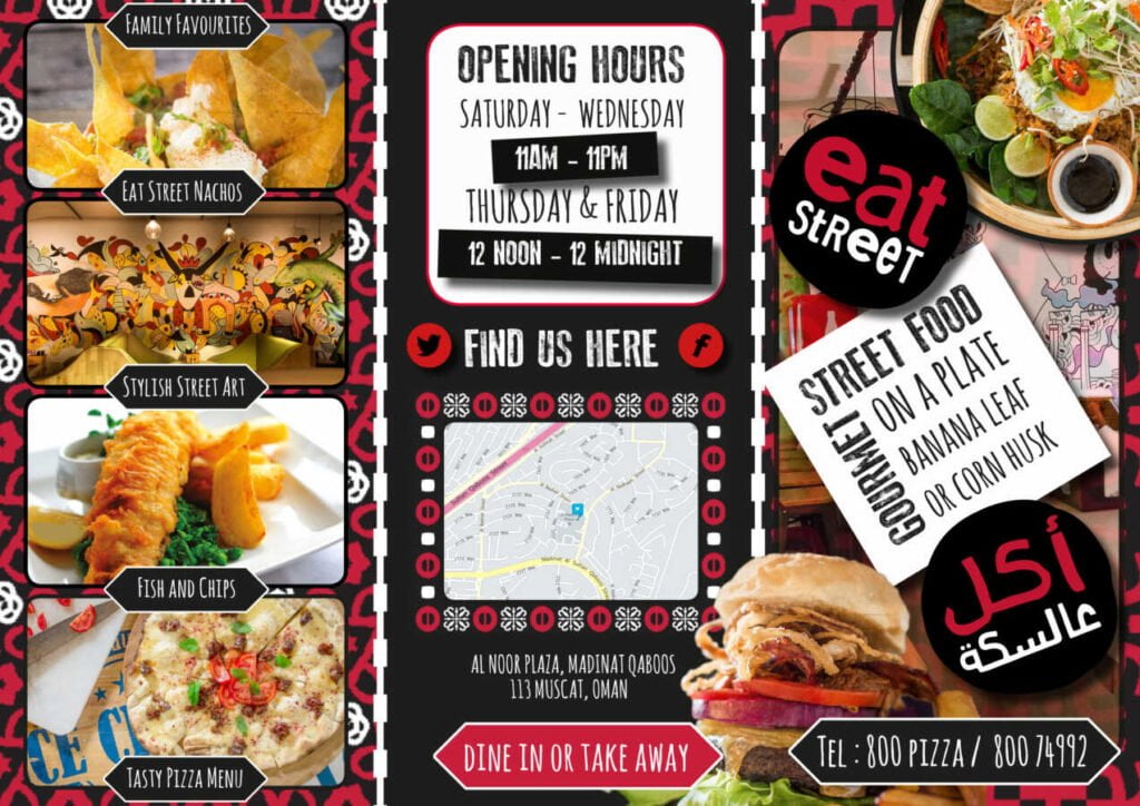 Graphic Design Eat Street Printed Graphic Design - Tri-Fold Menu