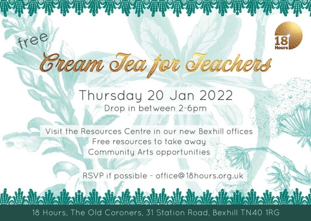 Graphic Design Cream Tea For Teachers Flyer For 18 Hours Ltd