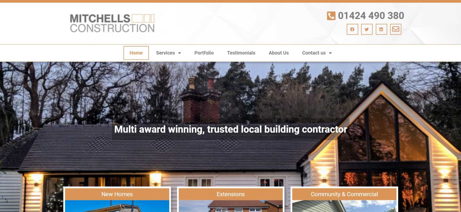 Website Design &Amp; Digital Marketing Brochure Website For Mitchells Construction