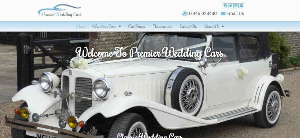 Premier Wedding Cars Website