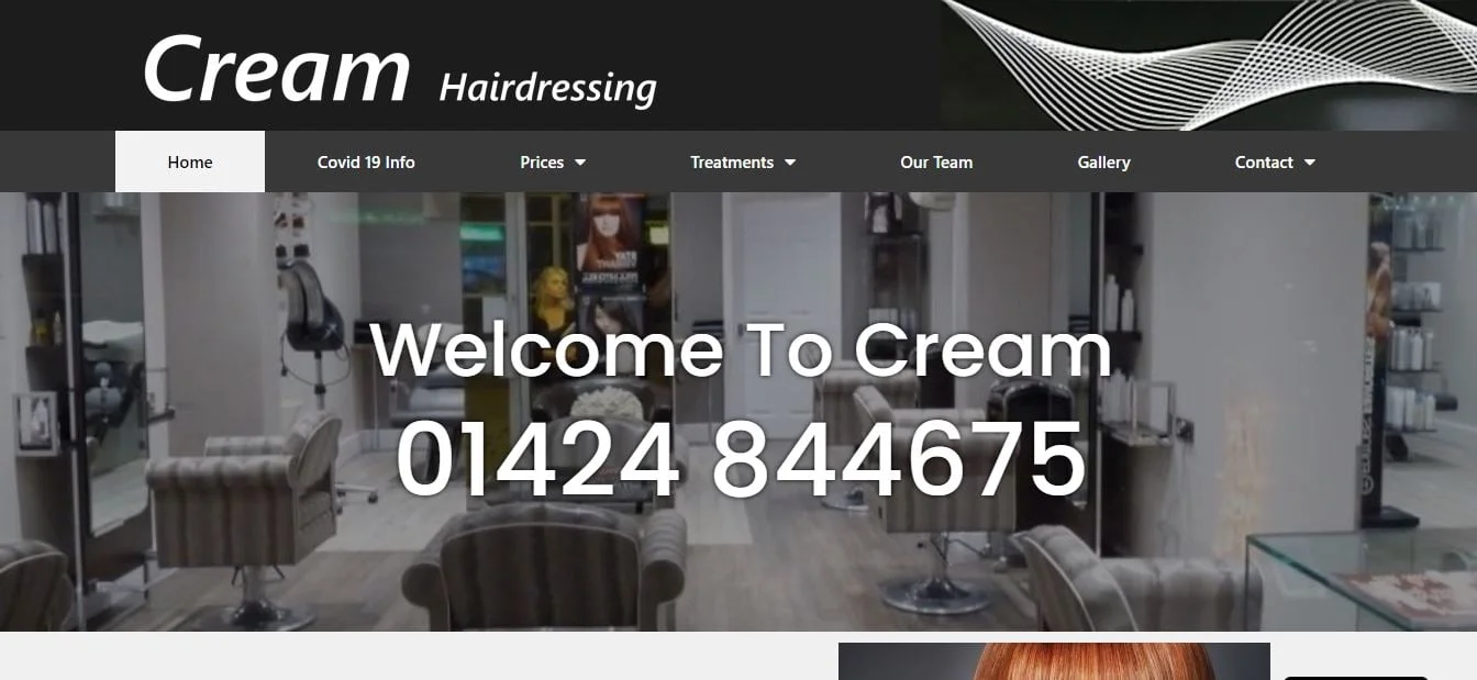 Web Design, Graphic Design &Amp; Digital Marketing Cream Hairdressers Website